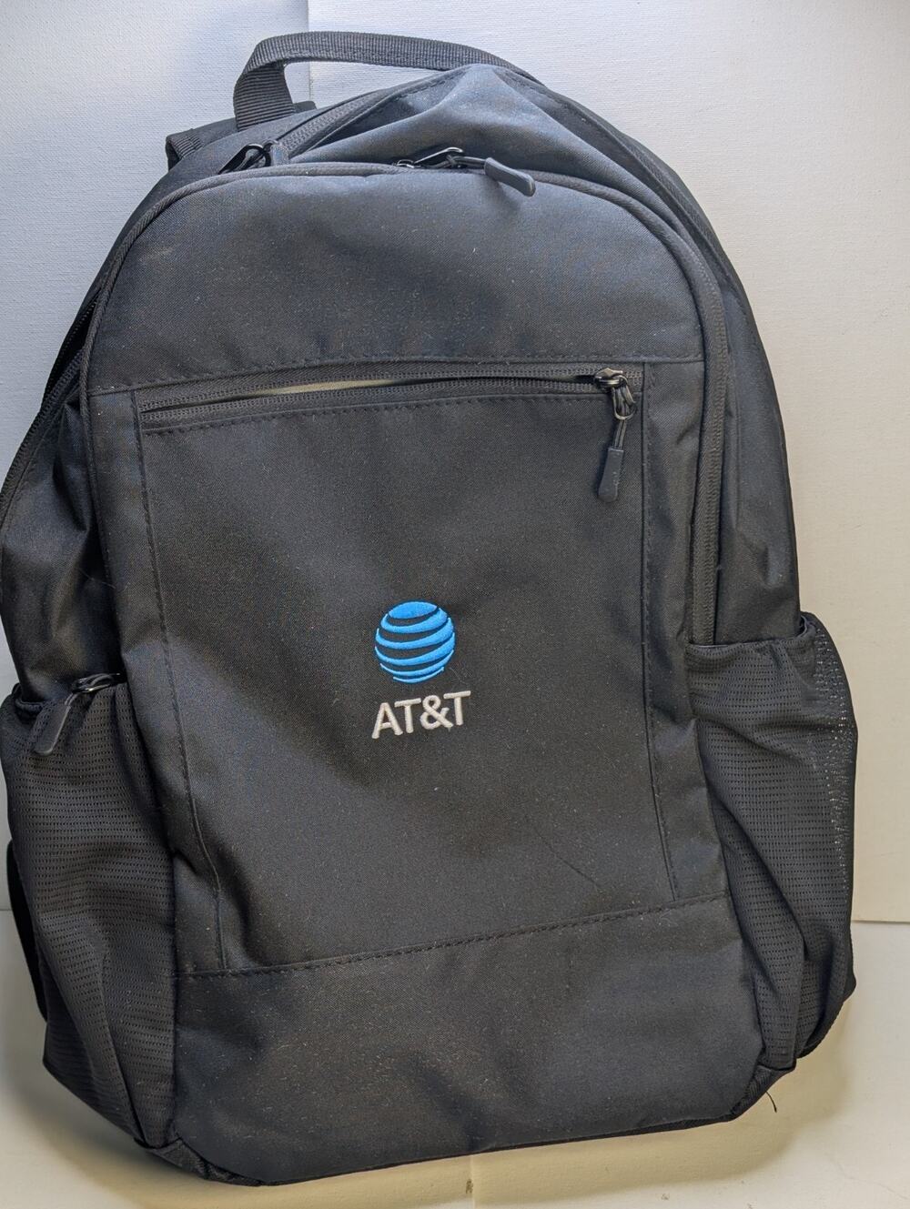 AT&T Port Authority Black Laptop Backpack Corporate Logo Travel Work Bag 16"
